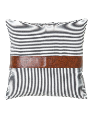 Brooks Leather Stripe Pillow Cover