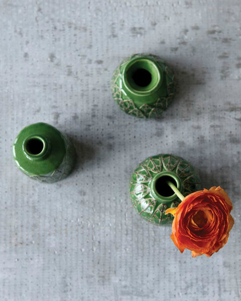 Emerald Vase Trio