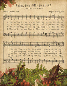 Lullaby, Thou Little Tiny Child Vintage Music - Digital Download